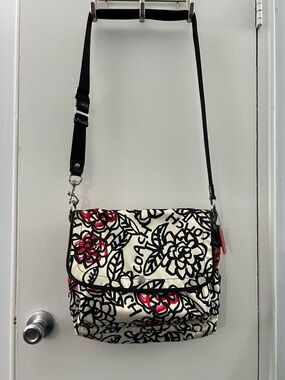 Coach Black, Pink Graffiti Crossbody Messenger Bag